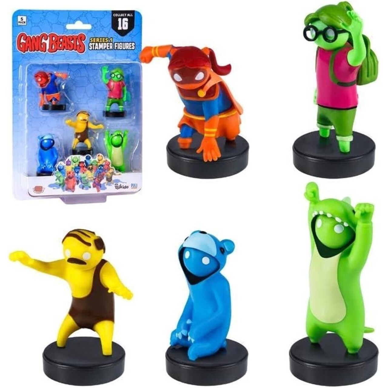 Gang Beasts Stamper Figures 5Pk Mini Stamps Pmi International Kids Toys